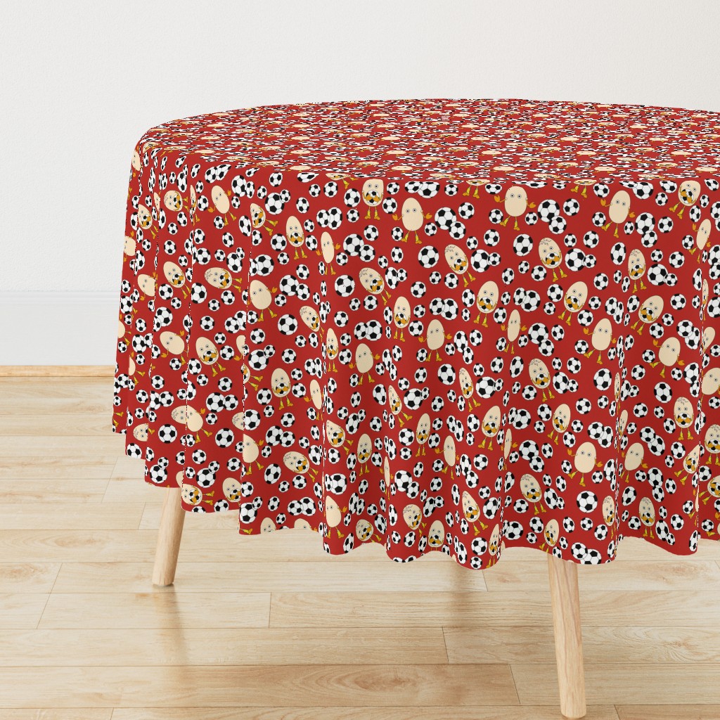 Soccer Egghead Pattern Poppy Red