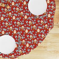 Soccer Egghead Pattern Poppy Red