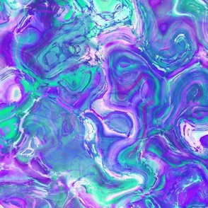 Vibrant Jewel Tone Trippy Groovy Marble