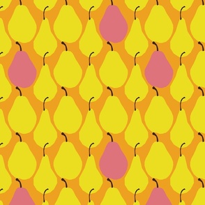 Angular Pears-Pop Art Style on Orange
