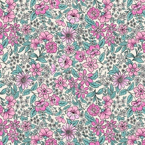 Posey - 12" large - orchid and teal