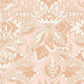 boho luxe pink desert protea damask 