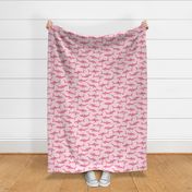 Sharks Block Print Bubble Gum Pink by Angel Gerardo - Large Scale