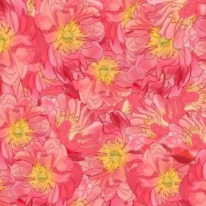 Pink Peony Repeating Pattern