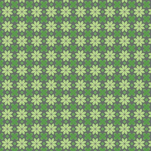 Irish Floral and Clover in Kelly Green on Grey