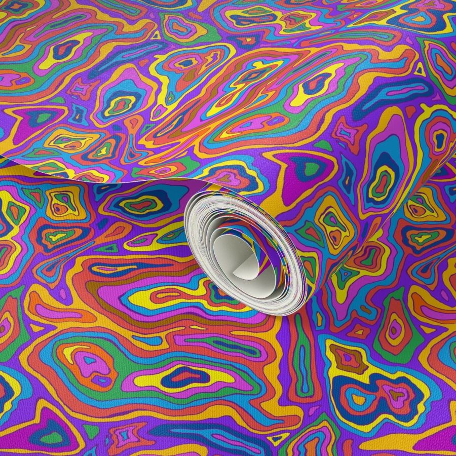 psychedelic map Wallpaper | Spoonflower