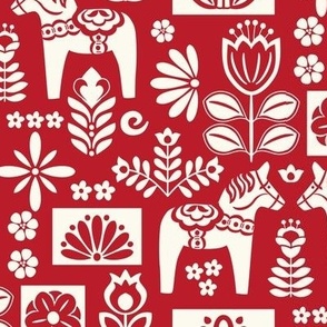 Swedish Folk Collage Red small scale