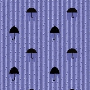 Raining on Umbrellas Blue