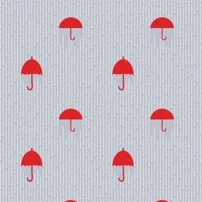 Raining on Umbrellas Gray