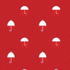 Raining on Umbrellas Vermillon