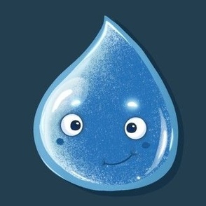 Little water drop, little waterdrop. Cute kawaii water drop with smiling face. Cartoon style elements.