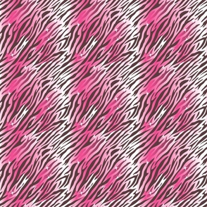 70s Groovy Zebra Tiger Print- Wild Disco- Pink- Small Scale