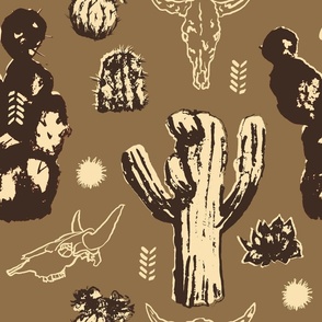 cacti brown background