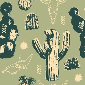 cacti green background