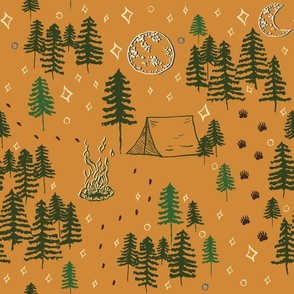 camping gold background