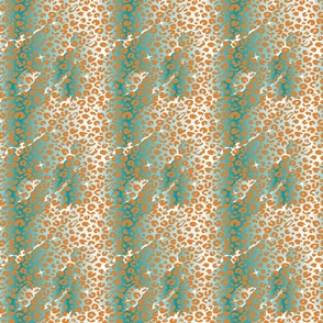 70s Groovy Leopard Print- Aqua Teal- Wild Disco- Small Scale