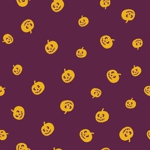 Small // Haunted Harvest: Halloween Jack-o'-Lanterns and Carved Pumpkins - Dark Purple