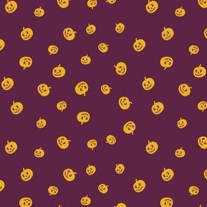 Mini Micro // Haunted Harvest: Halloween Jack-o'-Lanterns and Carved Pumpkins - Dark Purple