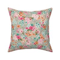 Wildflowers, colorful modern florals, small size, pink orange