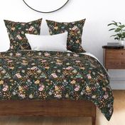 Wildflowers, colorful modern florals, medium size, fall