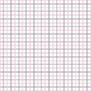 Chappy Baby - gray and pink gingham on white