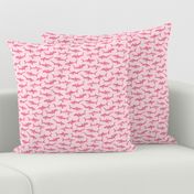 Sharks Block Print Bubble Gum Pink by Angel Gerardo - Small Scale