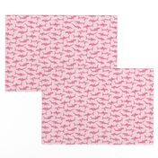 Sharks Block Print Bubble Gum Pink by Angel Gerardo - Small Scale