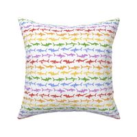 Sharks Block Print Rainbow Stripes by Angel Gerardo - Small Scale