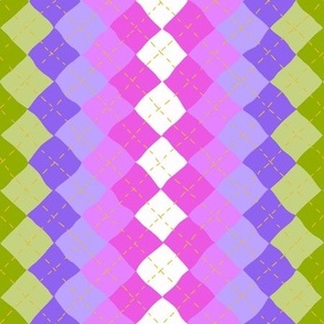 argyle pink, purple and green