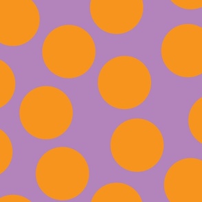 Jumbo large spots in orange on purple