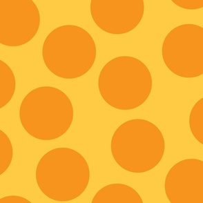 Jumbo large spots in orange on yellow