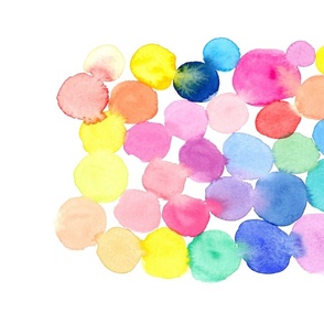 Hand painted Colourful Watercolor Circles Wall art