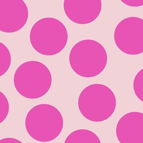 Jumbo large spots in pink on blush pink