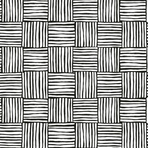Wooden Tile in Black and White - Large Scale
