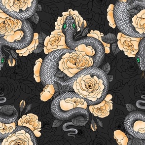 Snakes and yellow roses