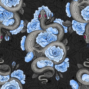 Snakes and blue roses