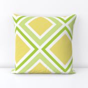 Abstract diamond geometrical in lime, honedew and buttercup yellow colors
