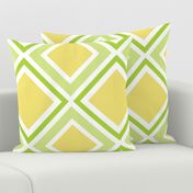Abstract diamond geometrical in lime, honedew and buttercup yellow colors