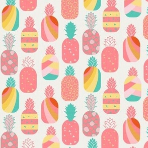 Pink Pineapple-Pink on white-DaniDesign