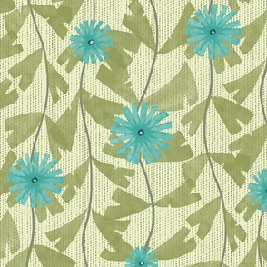 Modern Boho Blue Daisies- Decor scale