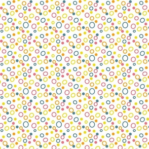 Yellow Pink Orange Aqua Circles and Dots- small