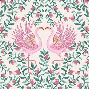 flamingo and pomegranate/pink