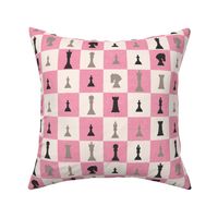 2” Checkmate Chess, Pink and Cream by Brittanylane