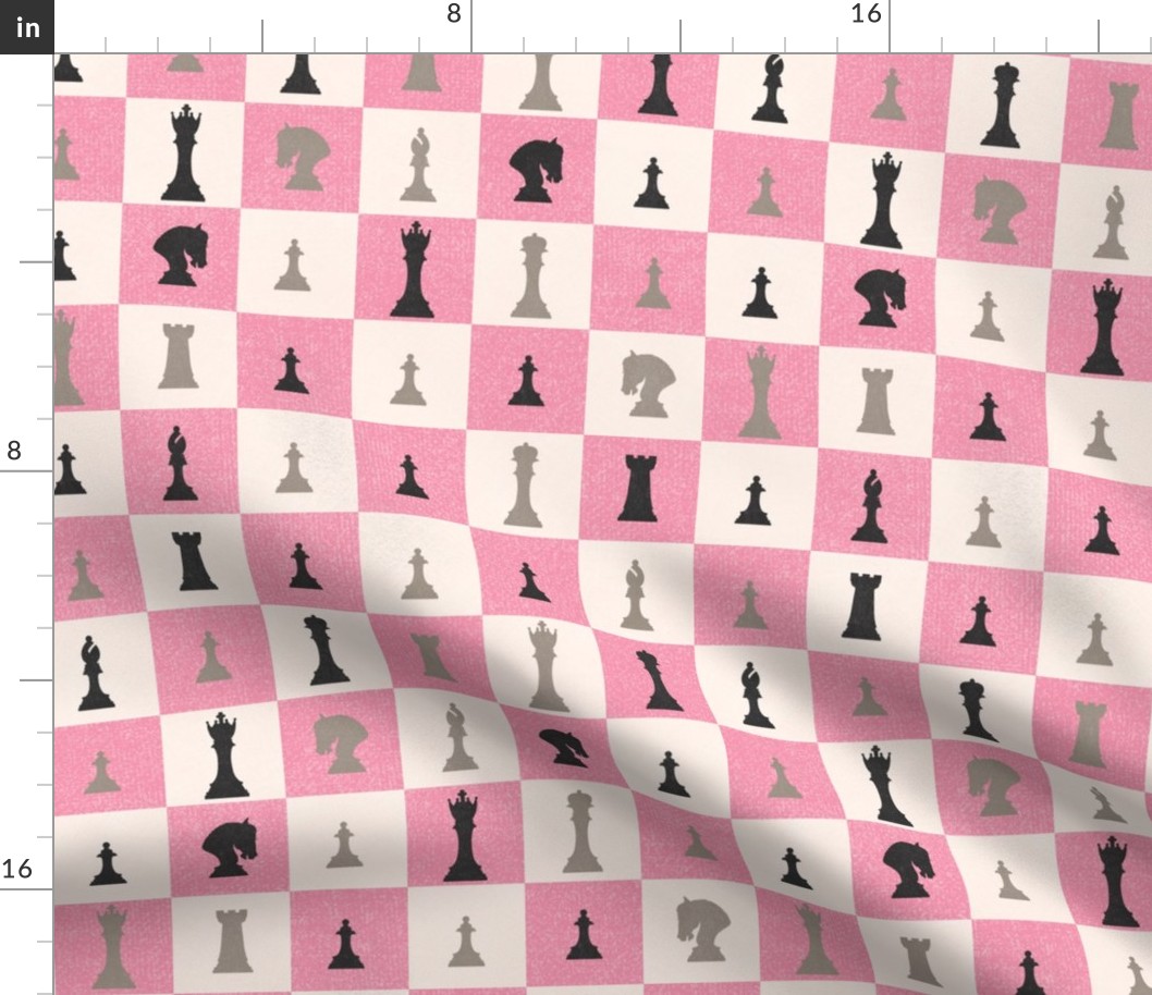 2” Checkmate Chess, Pink and Cream by Brittanylane