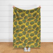 Tropical Monstera Leafs Yellow