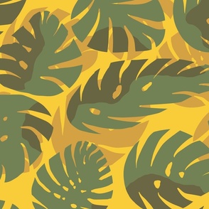 Tropical Monstera Leafs Yellow