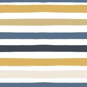 Safari Stripes (Blue, White, Yellow)  (6")