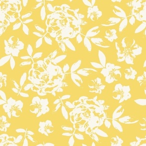 Yellow and Cream Rose Floral (12")