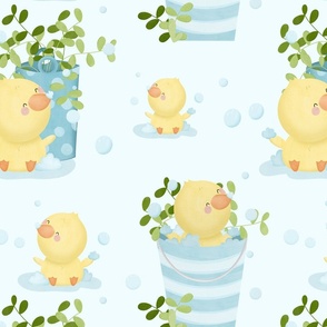 Duck in a Bucket (16" fabric / 12" wallpaper)