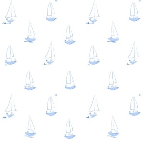 Blue Sailor Puppy Wallpaper, Sailboat Nursery, Coastal Wallpaper, Baby Boy Nautical Nursery, Temporary Beach